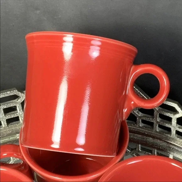 Fiesta Mug Scarlet Coffee Tea Cup Tom & Jerry Red Lot 4 Fiestaware #G10